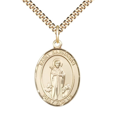 St. Barnabas Gold-filled Oval Engravable Medal, Bliss Manufacturing