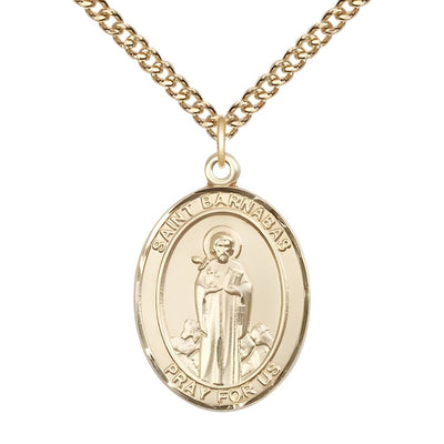 St. Barnabas Gold-filled Oval Engravable Medal view 2, Bliss Manufacturing