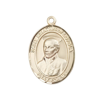 St Ignatius of Loyola 14kt Gold Oval Large Medal, Bliss Manufacturing
