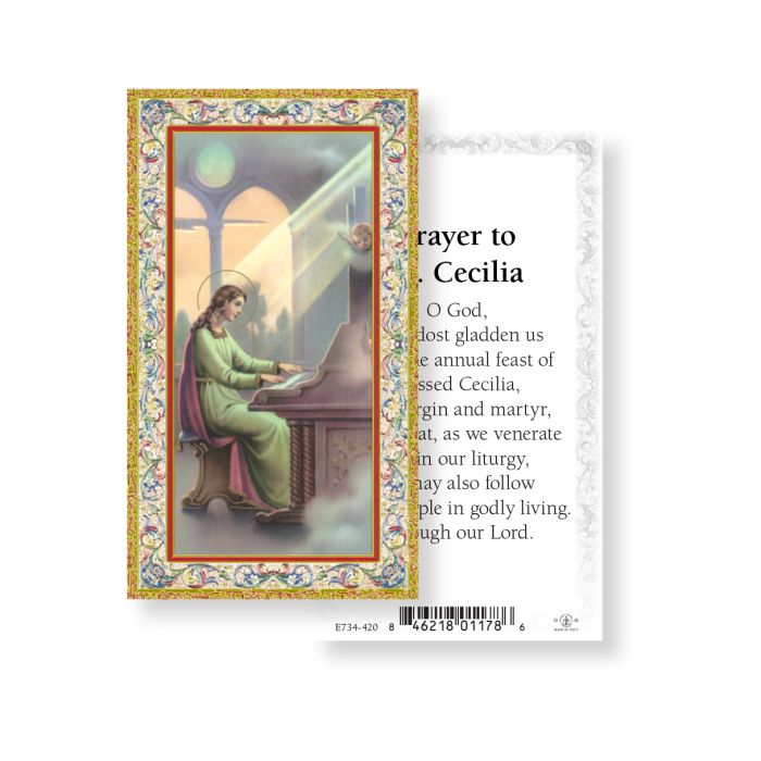 Saint Cecilia Prayer Holy Cards 100pcs