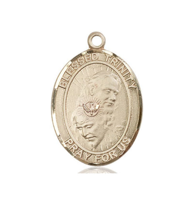 Blessed Trinity 14kt Gold Oval Large Medal, Bliss Manufacturing
