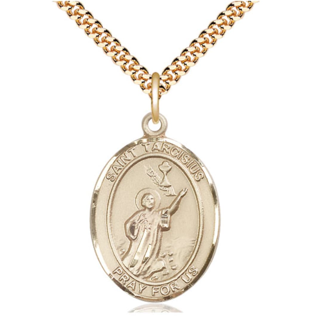 Bliss St Tarcisius Gold-filled Oval Medal Necklace