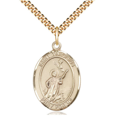 St. Tarcisius Gold-filled Oval Medal (view 2), Bliss Manufacturing