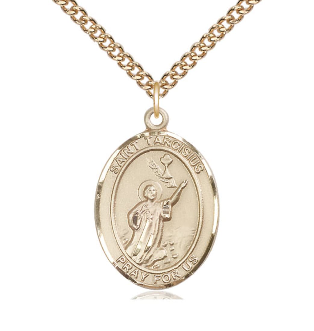 Bliss St Tarcisius Gold-filled Oval Medal Necklace