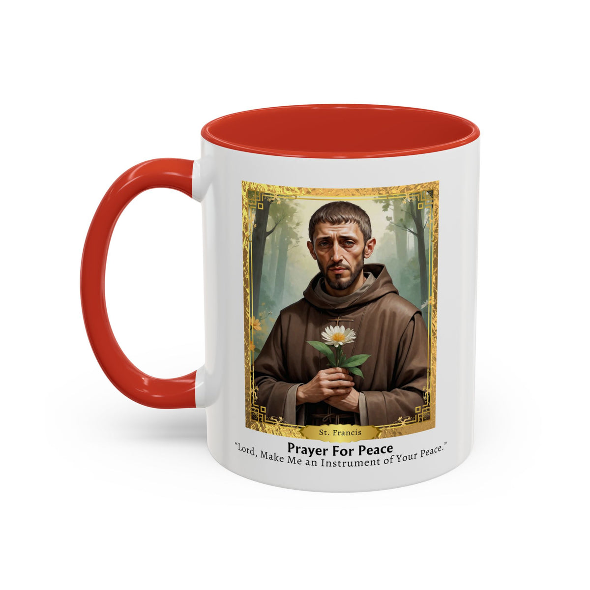 St. Francis Prayer For Peace - Prayer Card Devotional Coffee Mug - Accent Mug 11oz