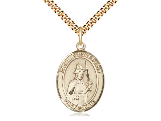 Bliss St Wenceslaus Gold-filled Oval Medal Necklace