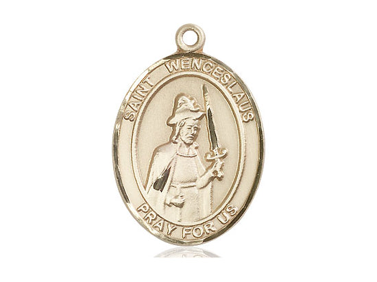 Bliss St Wenceslaus 14kt Gold Oval Medal