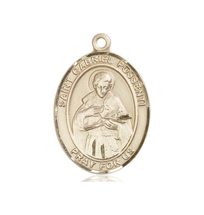 St Gabriel Possenti 14kt Gold Oval Large Medal Only, Bliss Manufacturing