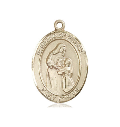Blessed Caroline Gerhardinger 14kt Gold Oval Large Medal, Bliss Manufacturing