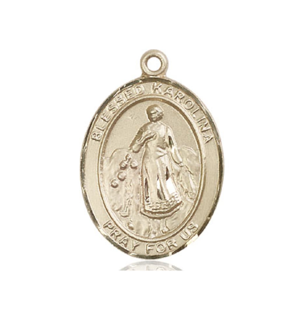 Bliss Manufacturing Blessed Karolina Kozkowna 14kt Gold Oval Large Medal,