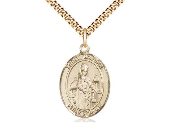 Bliss St Walter of Pontnoise Gold-filled Oval Medal Necklace