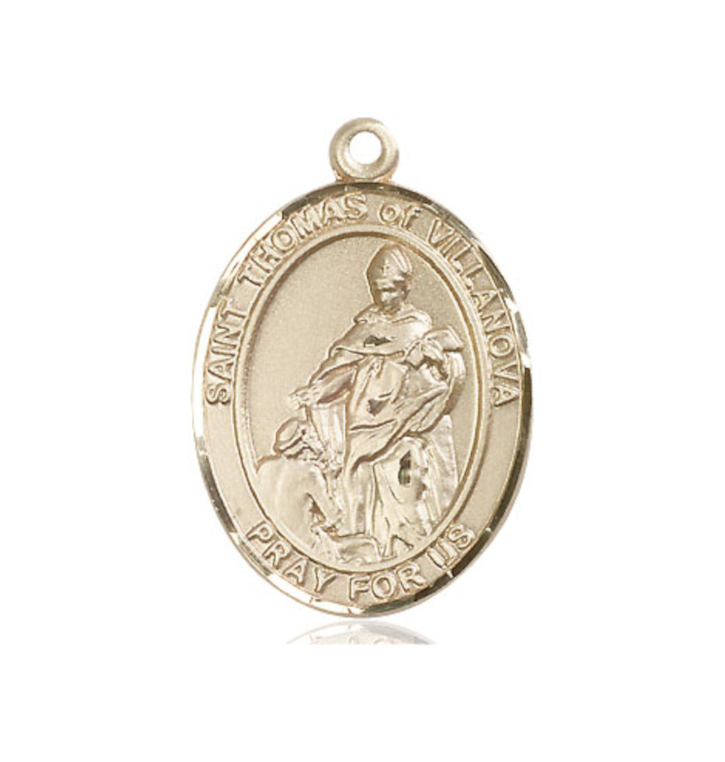 Large Bliss Manufacturing St Thomas of Villanova 14kt Gold Oval Medal Only,