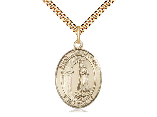 Bliss St Zoe of Rome Gold-filled Oval Medal Necklace