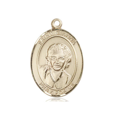 St Gianna Beretta Molla 14kt Gold Oval Large Medal, Bliss Manufacturing