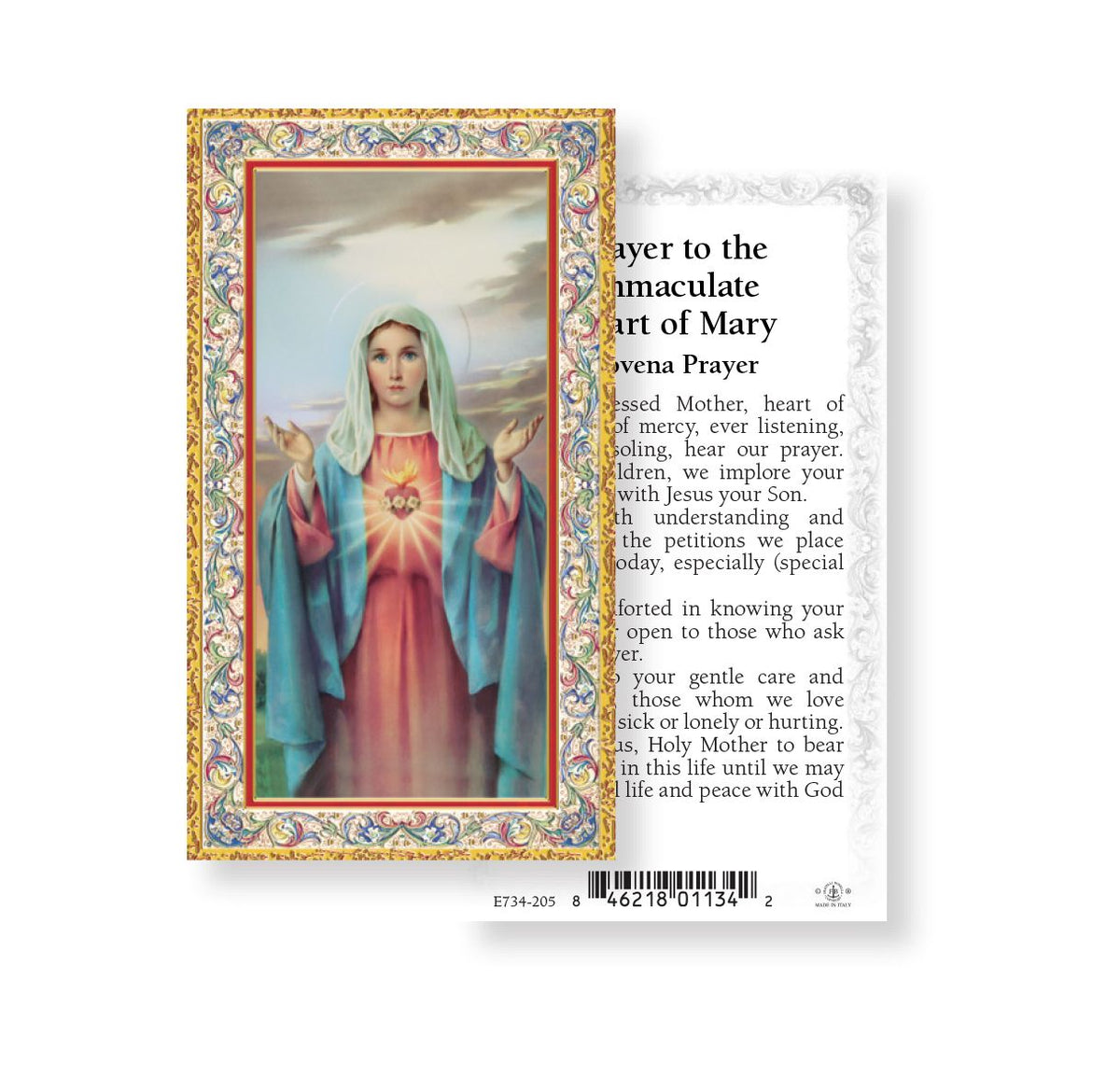 Immaculate Heart of Mary Novena Holy Cards 100pcs by Fratelli Bonella