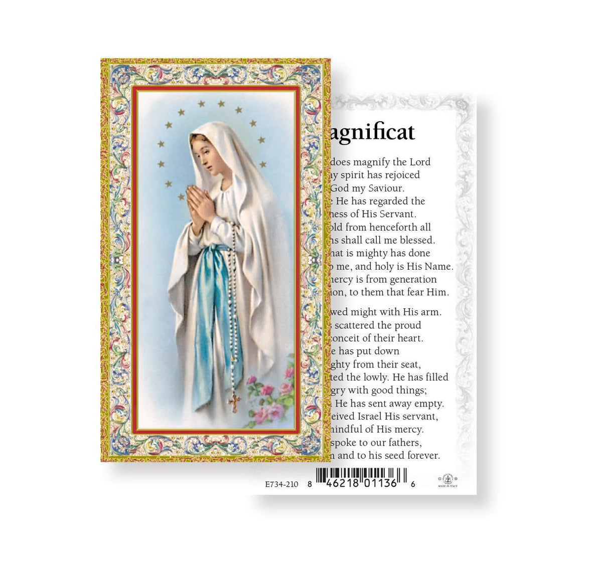 Our Lady of Lourdes Holy Cards 100pcs by Fratelli Bonella