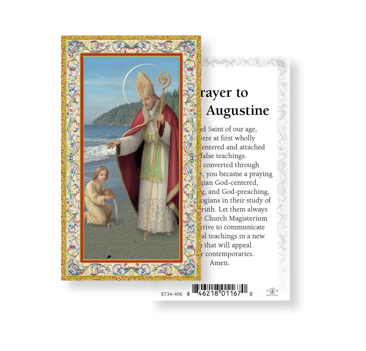 Prayer to St Augustine of Hippo Holy Cards 100pcs,