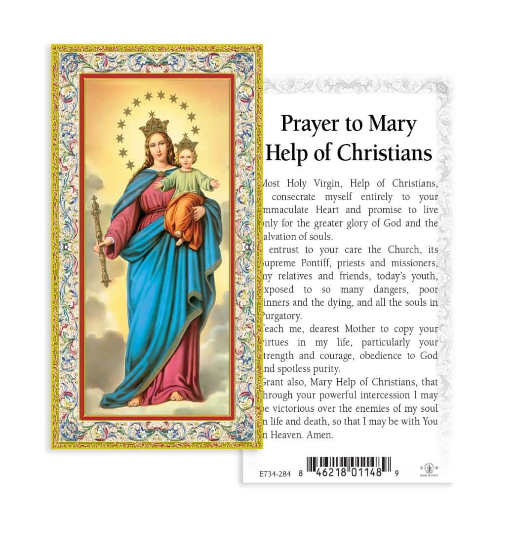 Prayer to Mary Help of Christians Holy Cards 100pcs by Fratelli Bonella,