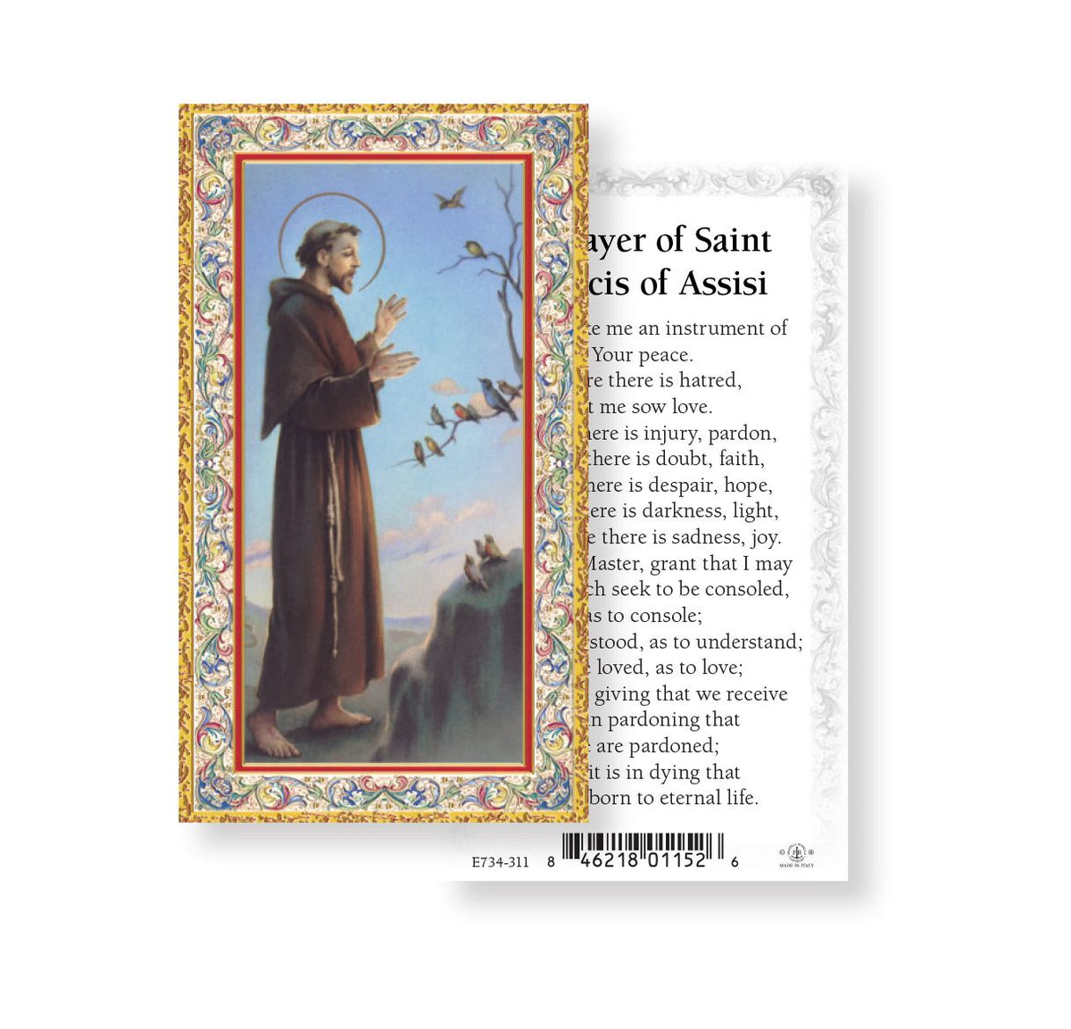 Saint Francis Prayer for Peace Holy Cards 100pcs