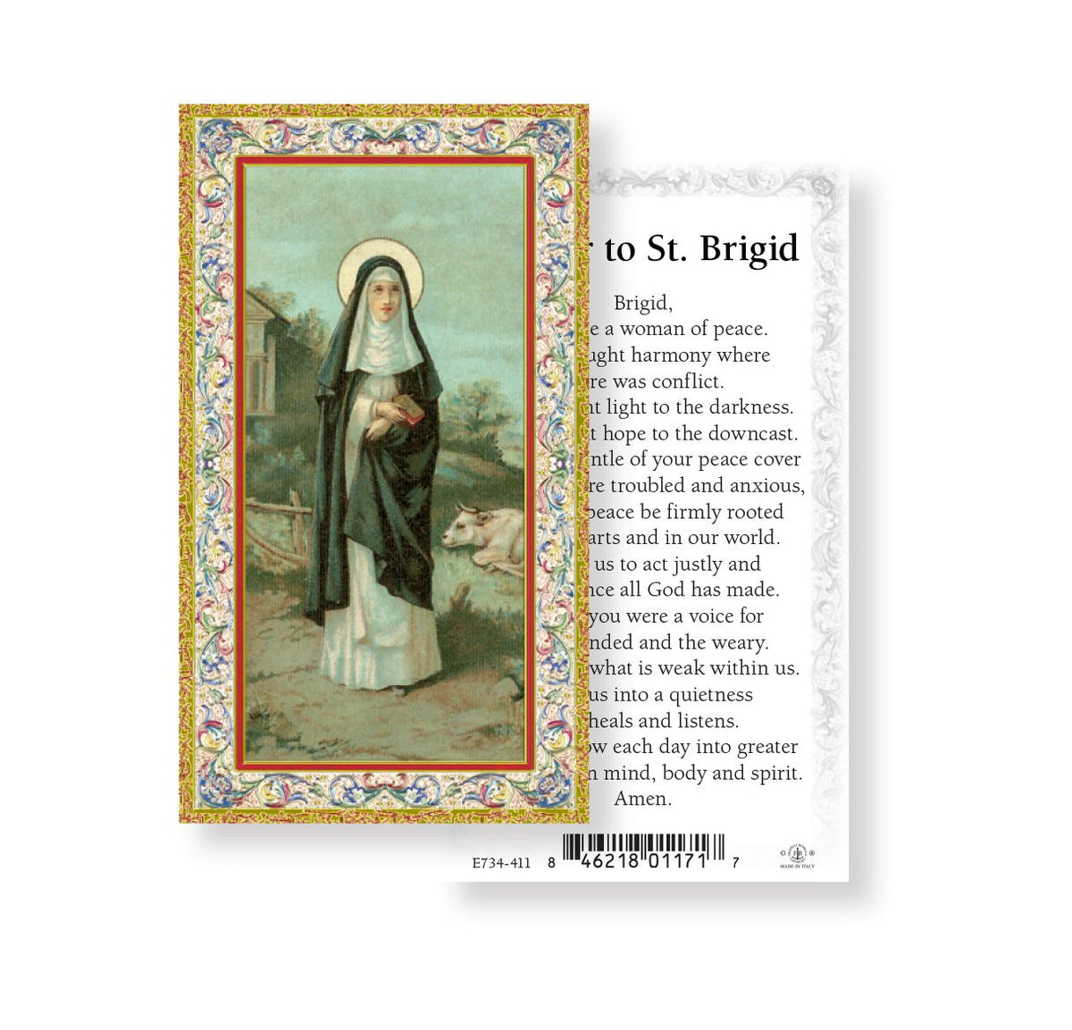 Saint Brigid of Ireland Prayer Holy Cards