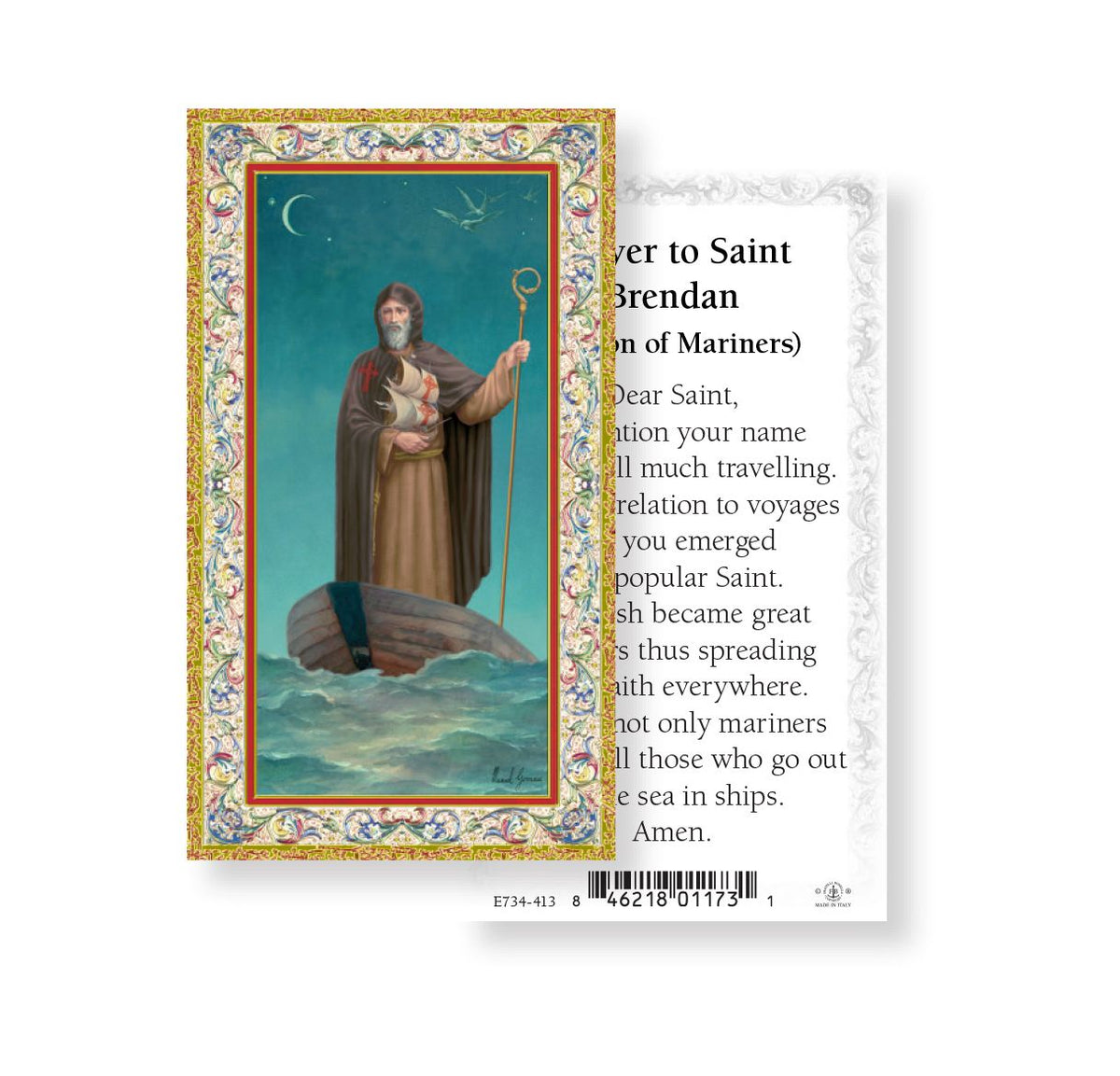 Saint Brendan the Navigator Prayer Holy Cards