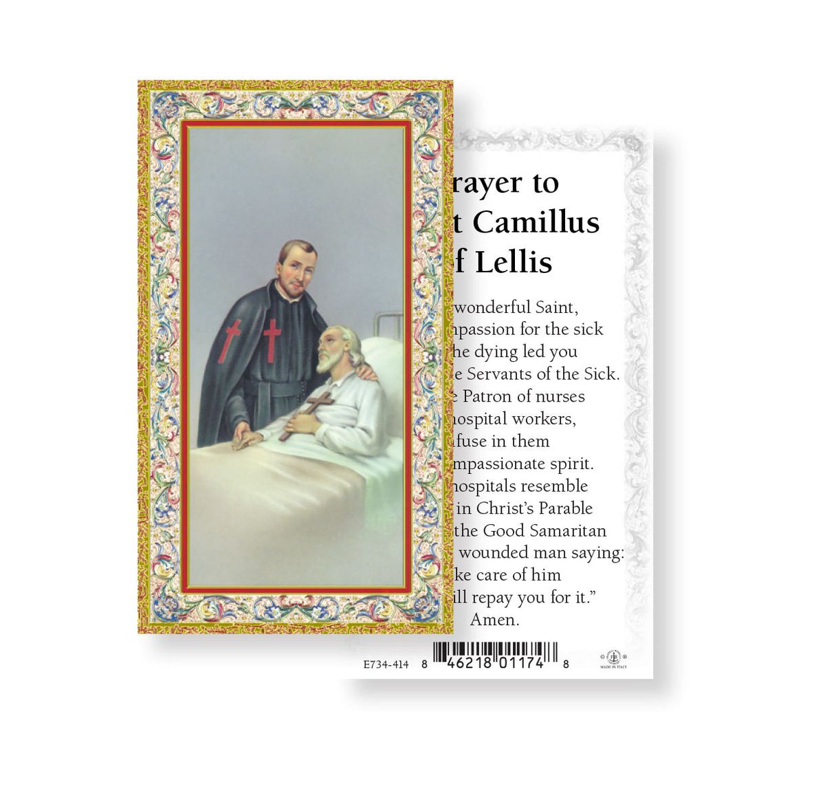 Saint Camillus of Lellis Prayer Holy Cards