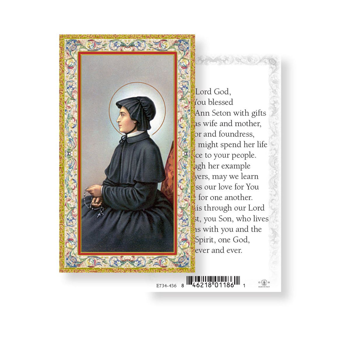 Saint Elizabeth Ann Seton Prayer Holy Cards 100pcs