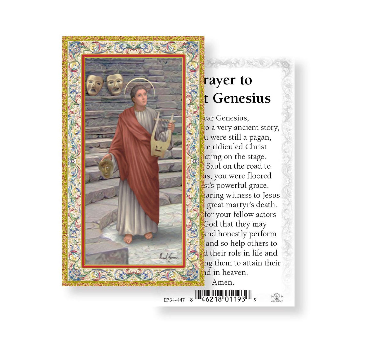 Saint Genesius Holy Cards 100pcs by Fratelli Bonella