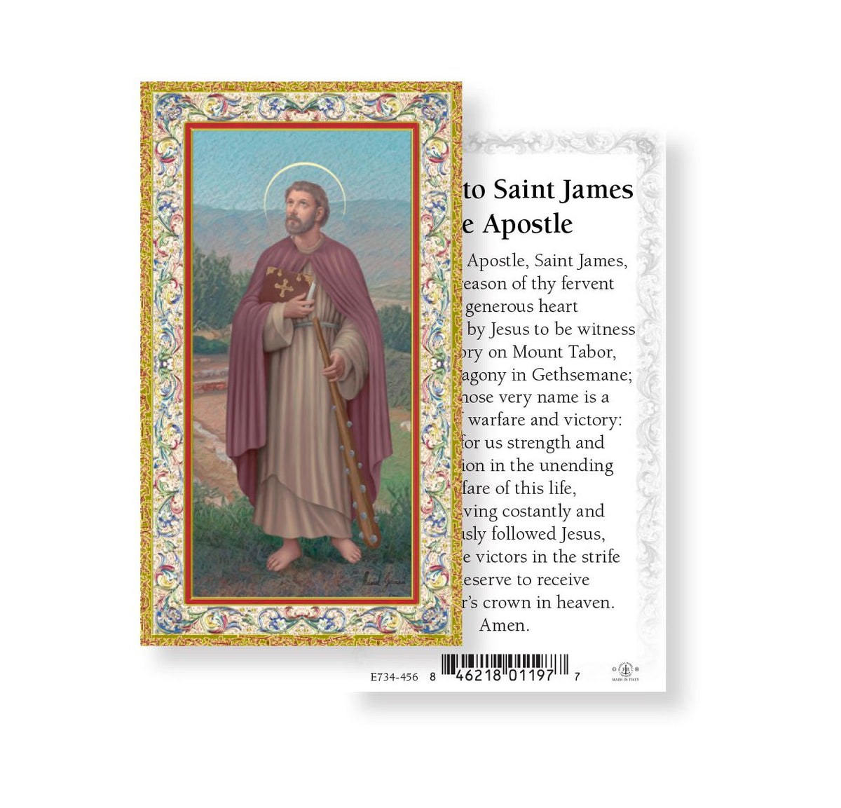 Saint James the Apostle Prayer Holy Cards 100pcs by Fratelli Bonella