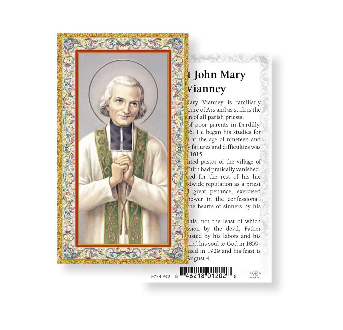 Saint John Mary Vianney Prayer Holy Cards 100pcs