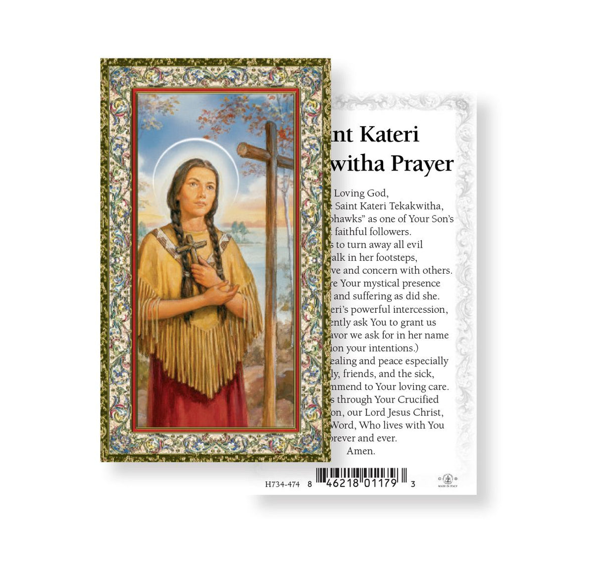 Saint Kateri Tekakwitha Prayer Holy Cards 100pcs by Fratelli Bonella