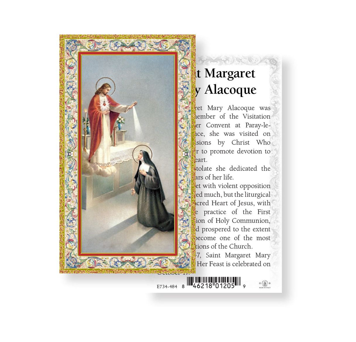 Saint Margaret Mary Alacoque Prayer Holy Cards 100pcs