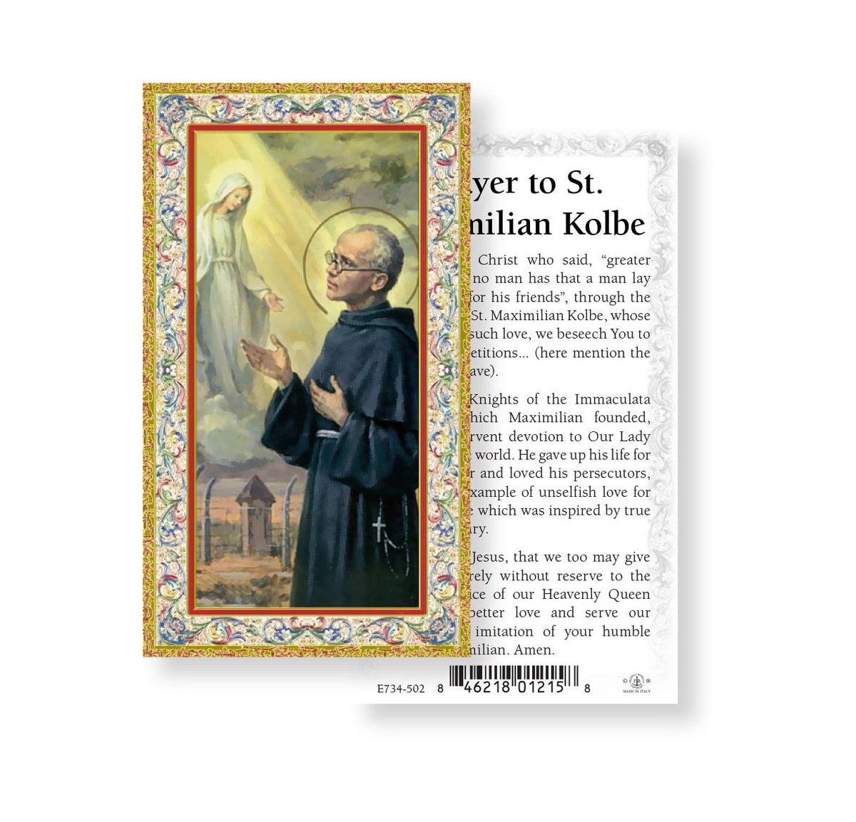 Saint Maximilian Kolbe Prayer Holy Cards 100pcs 