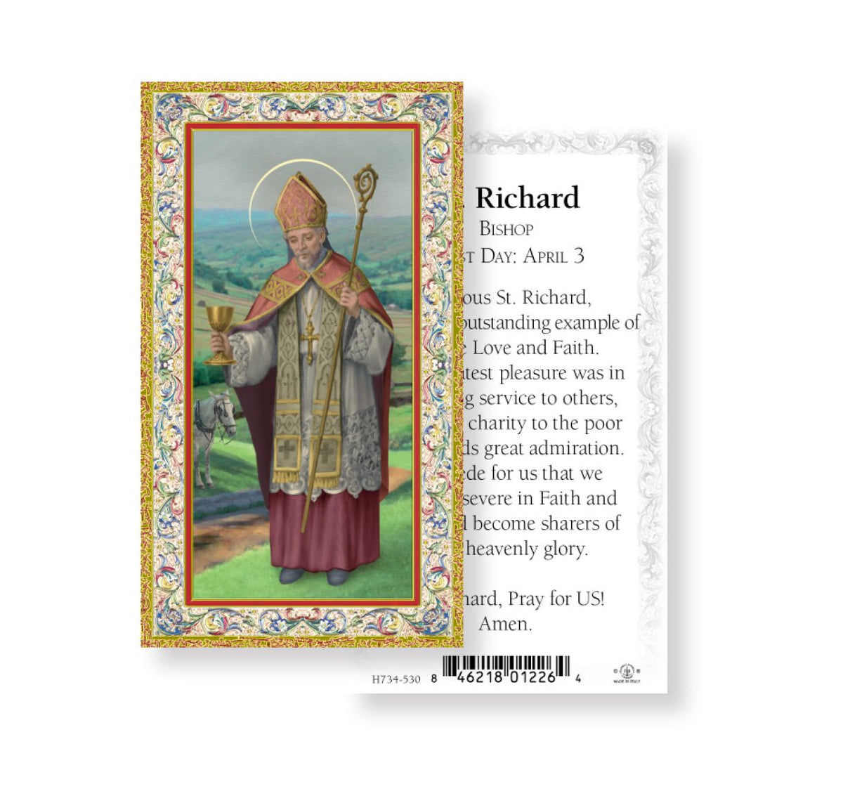 Saint Richard Prayer Holy Cards 100pcs by Fratelli Bonella