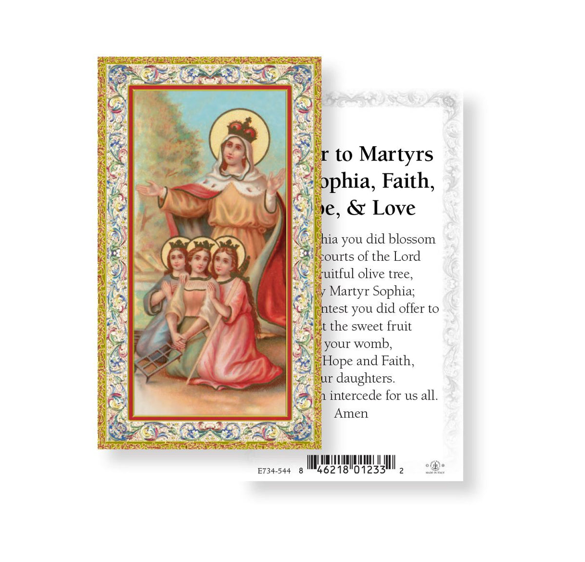 <span data-mce-fragment="1">St Sophia</span> Gold Embossed Paper Holy Cards,