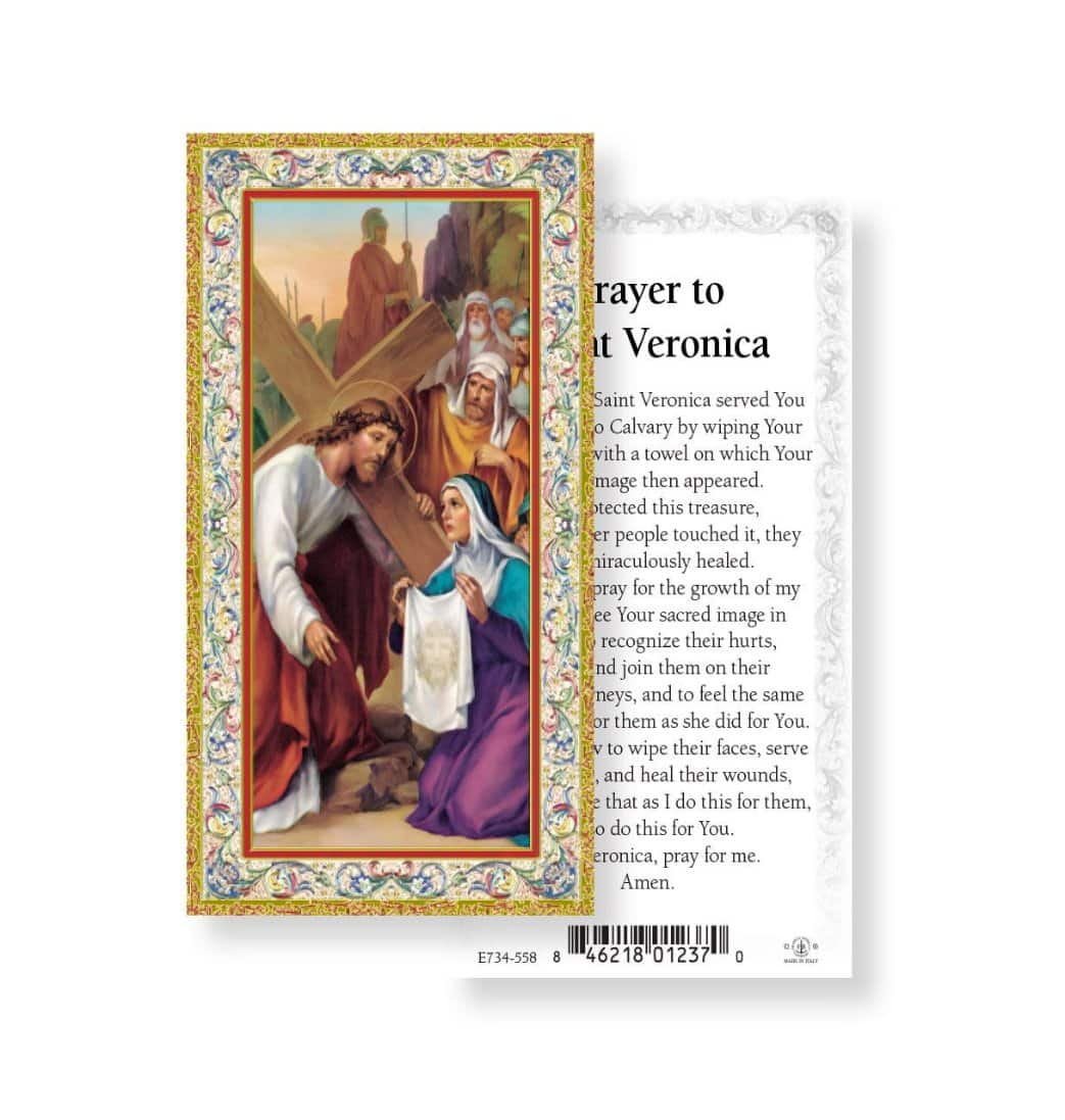 Saint Veronica Prayer Holy Cards 100pcs