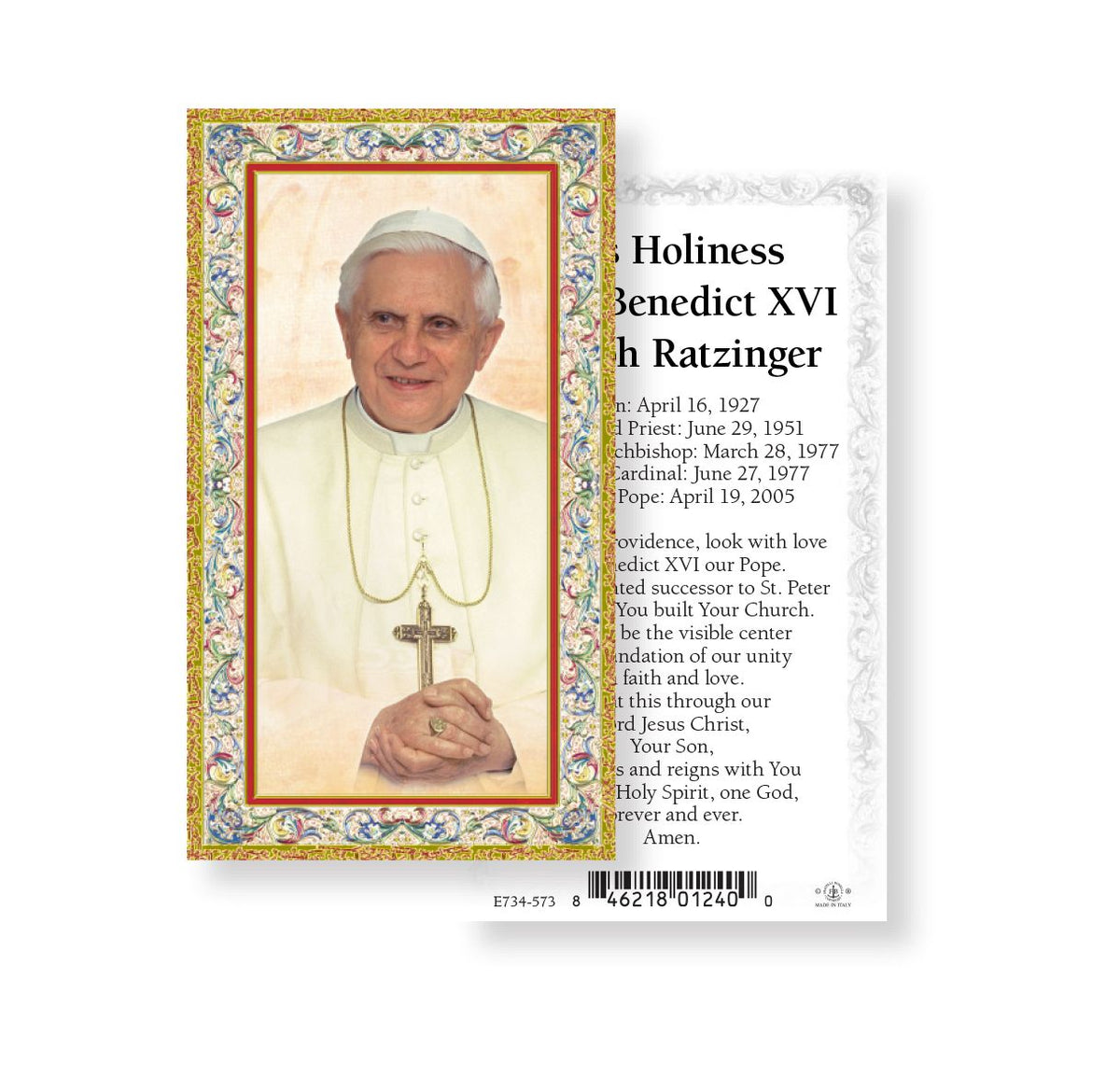 Pope Benedict XVI Prayer Holy Cards 100pcs