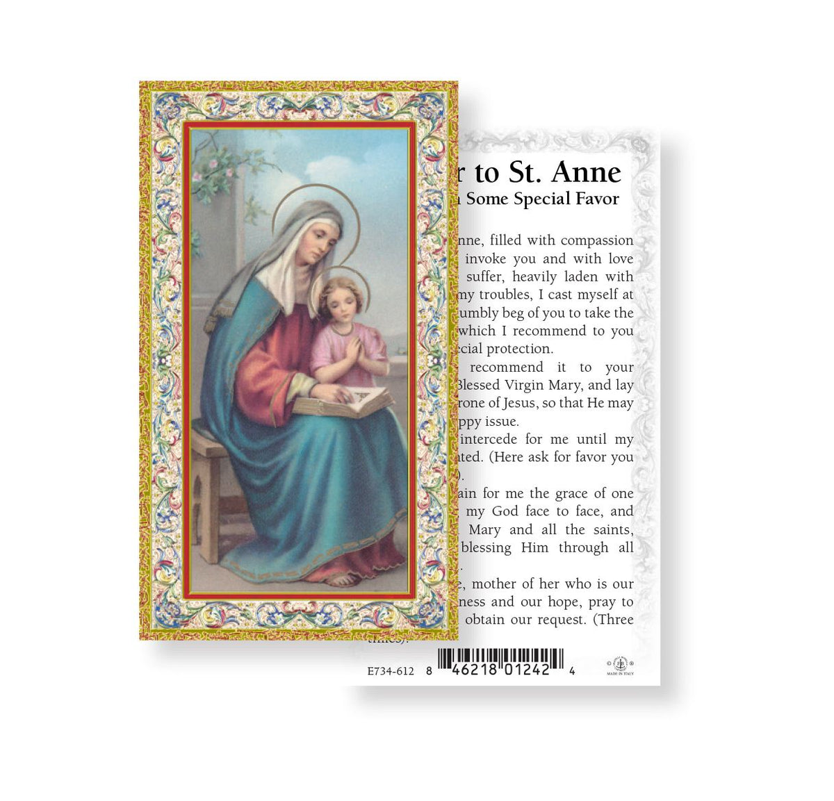 St Anne and Mary Show Favor Prayer Holy Cards