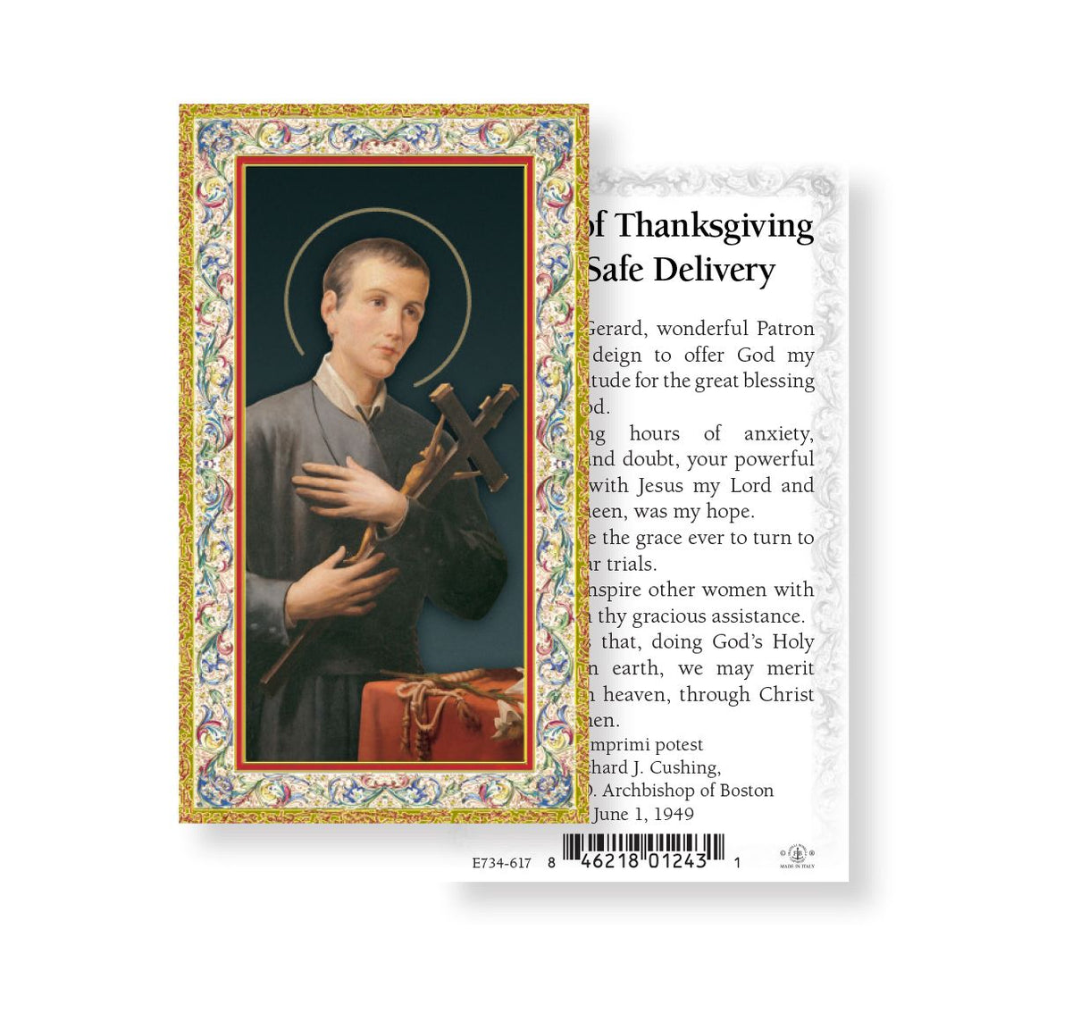 Saint Gerard Majella Safe Delivery Prayer Holy Cards