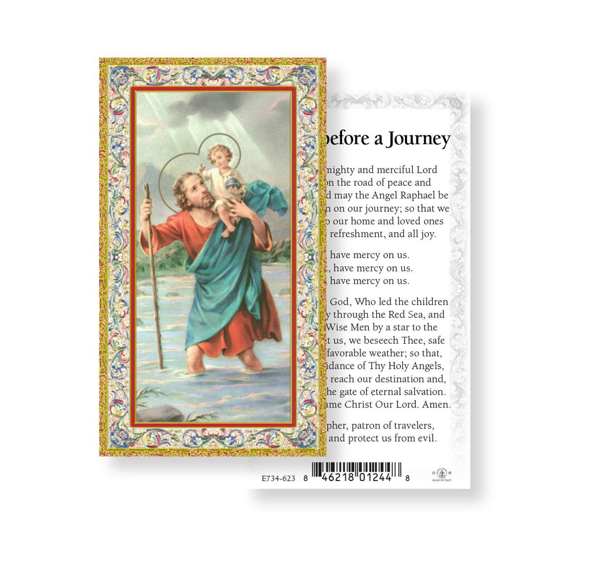 St Christopher Prayer Before a Journey Holy Cards 100pcs