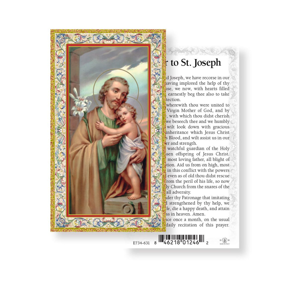 Saint Joseph Prayer Holy Cards