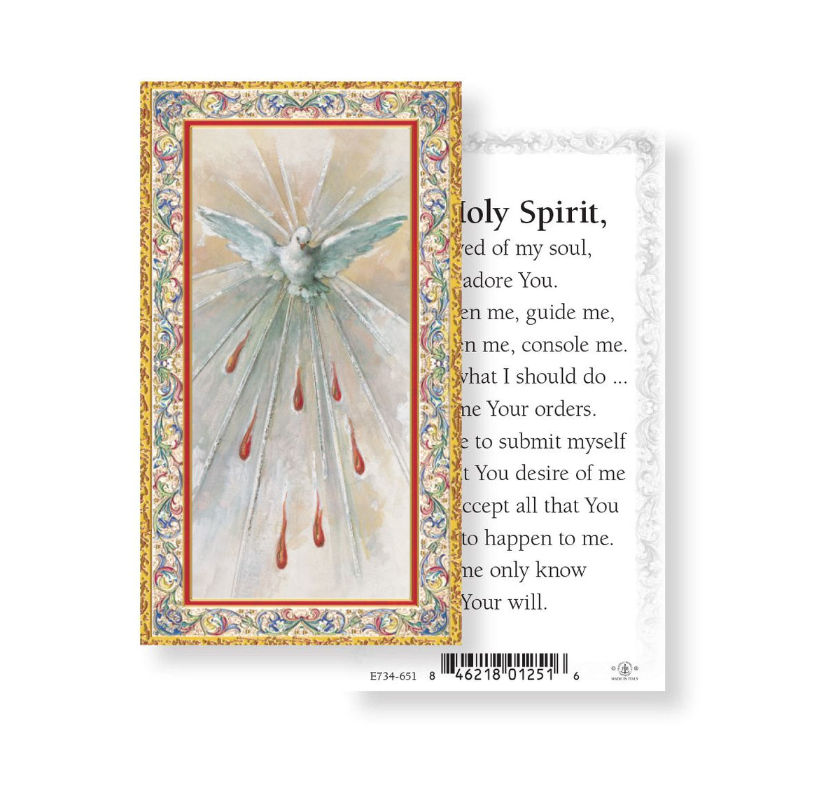 Holy Spirit Dove Prayer Holy Cards 100pcs by Fratelli Bonella