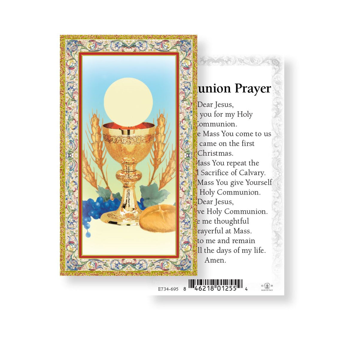 Communion Prayer Holy Cards