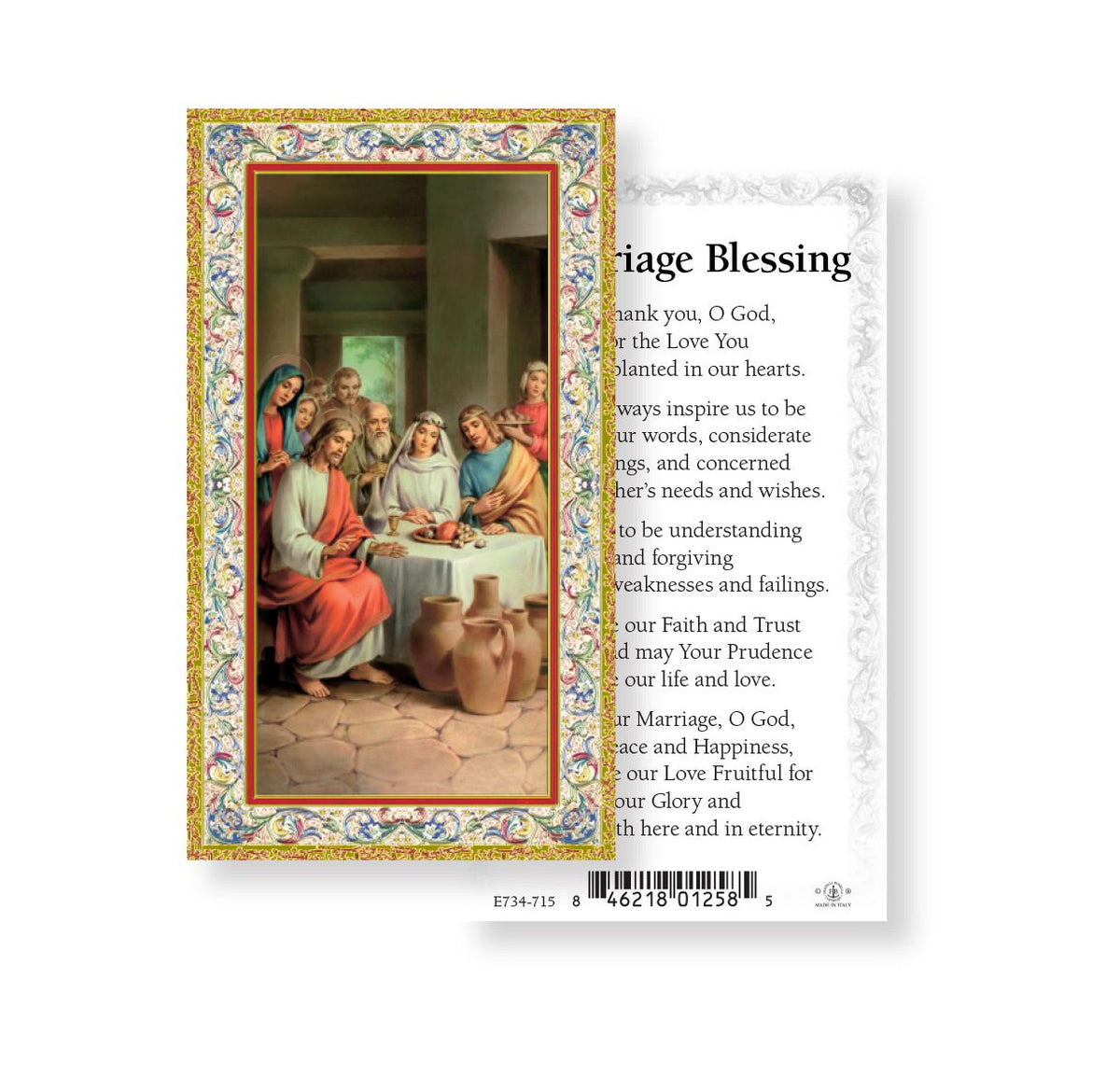 Marriage Blessing Prayer Holy Cards