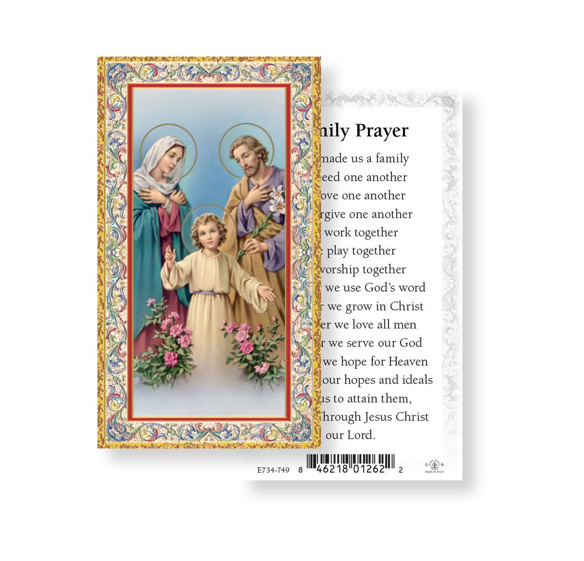 Holy Family Prayer for Families Holy Cards 100pcs