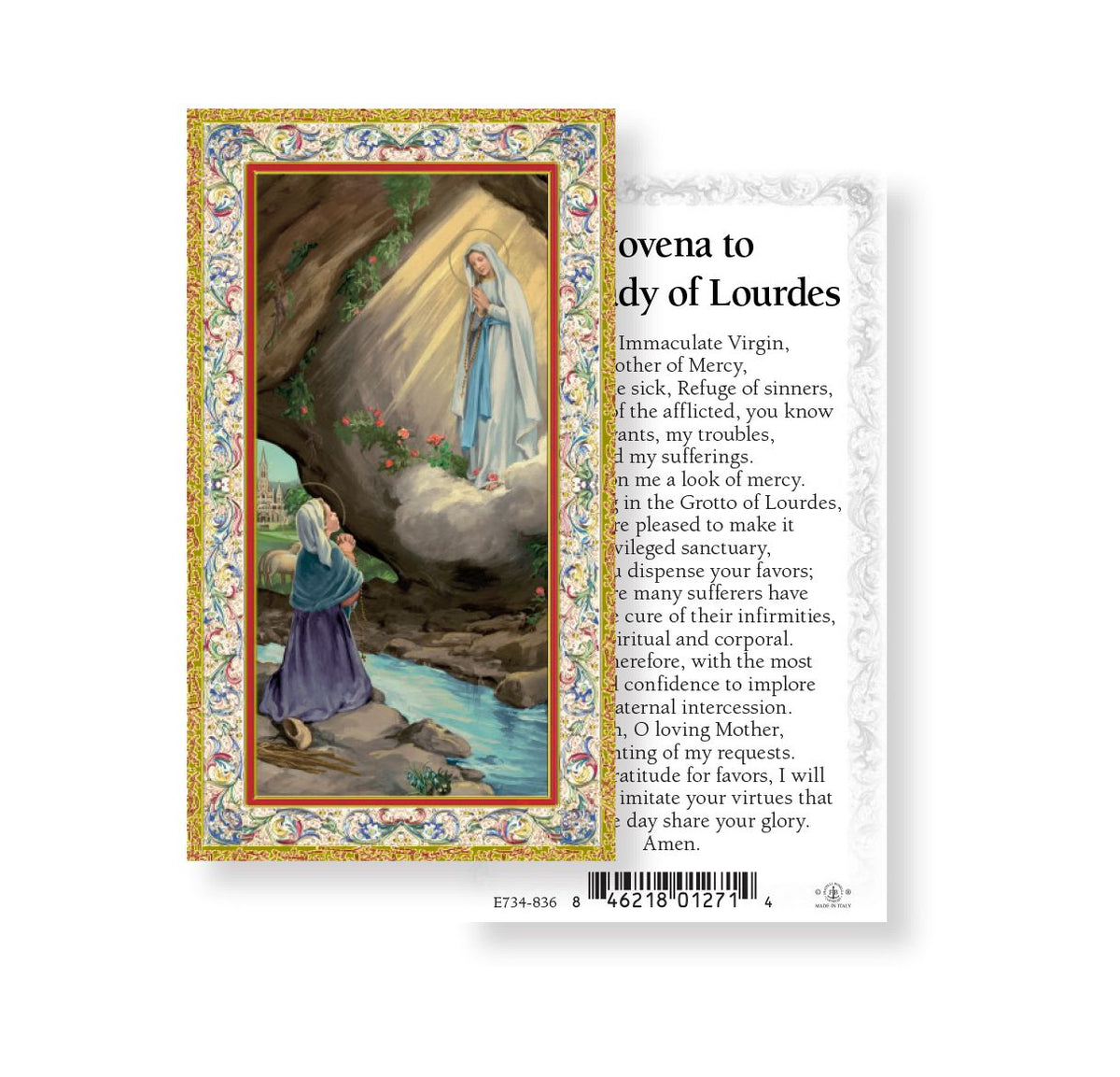 Novena to Our Lady of Lourdes Prayer Holy Cards 100pcs