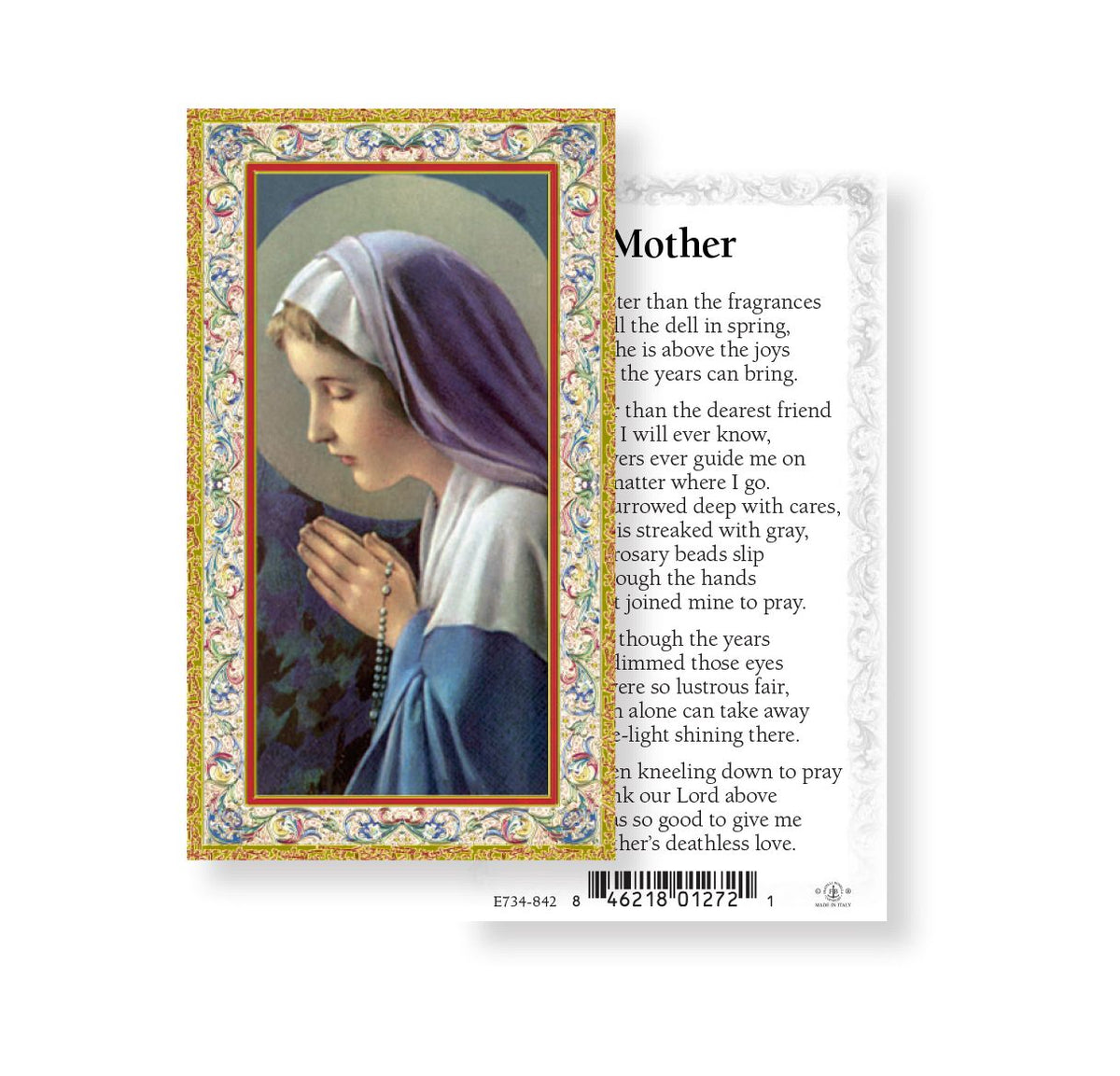 Our Lady of the  Rosary Prayer Holy Cards 100pcs