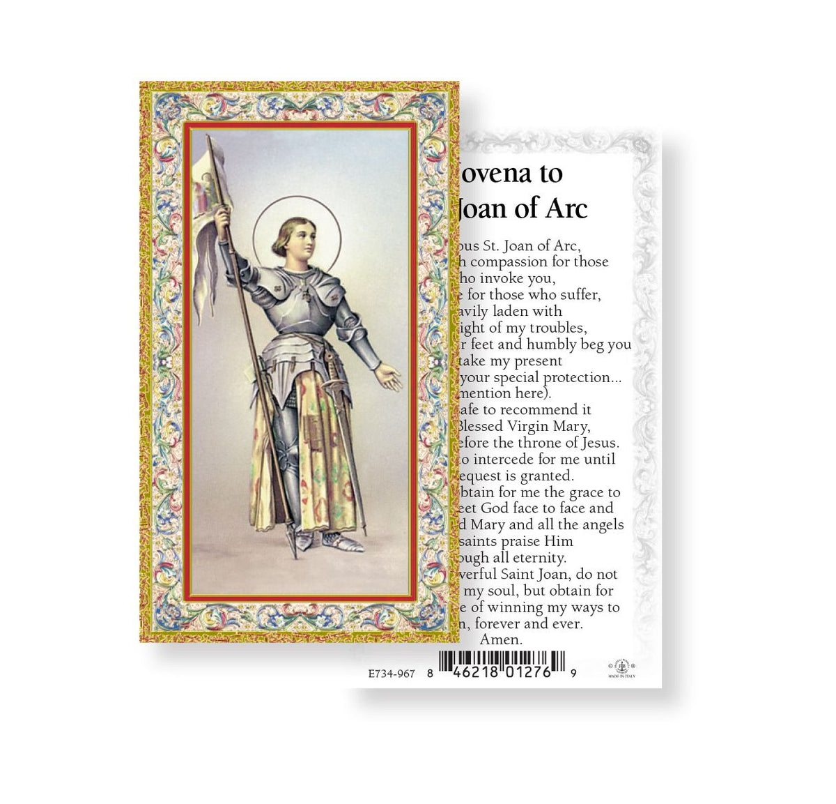 Saint Joan of Arc Prayer Holy Cards 100pcs