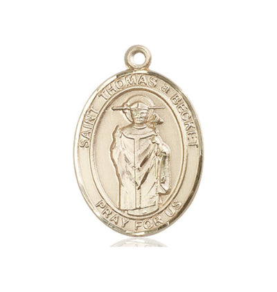 St Thomas A Becket 14kt Gold Oval Medium Medal, Bliss Manufacturing
