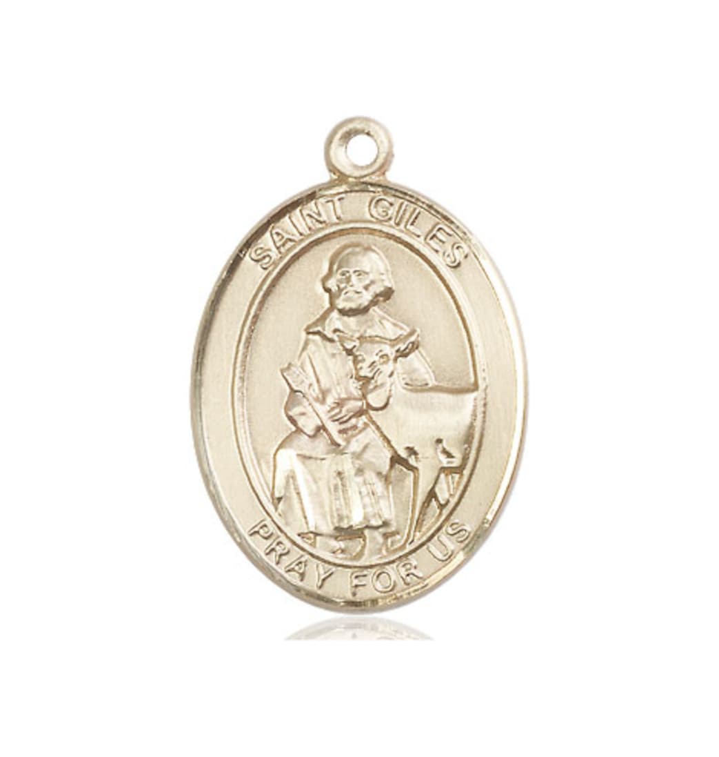 Bliss Manufacturing St Giles Large 14kt Gold Oval Engravable Medal,